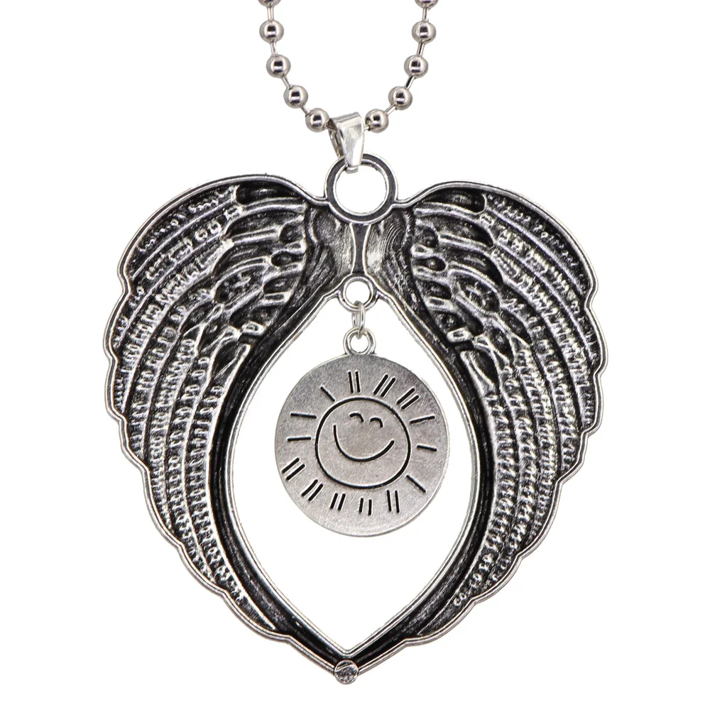 Car Pendant Angel Wing Rearview Mirror Decoration Hanging You are my Sunshine my only Sunshine Auto Ornaments Accessories