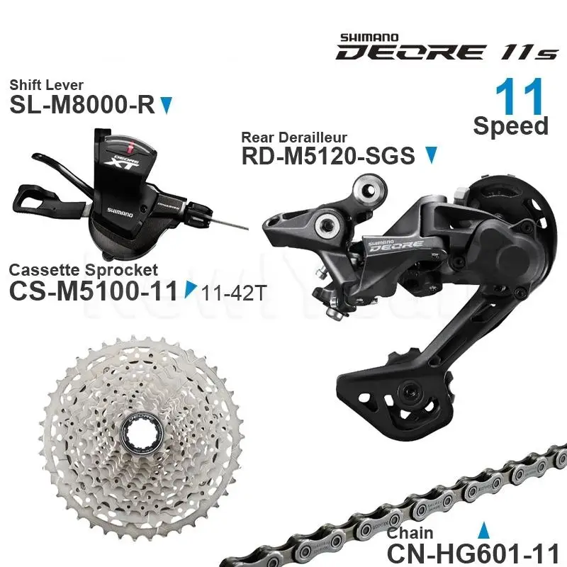 SHIMANO M8000 ShifterDEORE M5100 M5120 11v Groupset  and Rear Derailleur - 1x11-speed Cassette Chain Original parts for MTB bike