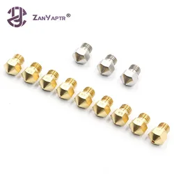 1Pcs MK10 Reprap Makerbot2 M7 Brass Stainless steel Nozzle 0.2/0.3/0.4/0.5/0.6/0.7/0.8/1.0/2.0mm For 1.75mm Filament 3D printer