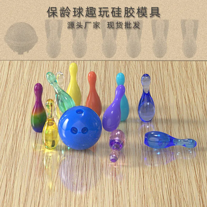 DIY Bowling Silicone Mold Set Ball Children Play Ball Games Jewelry Silicone Mold For Resin Making