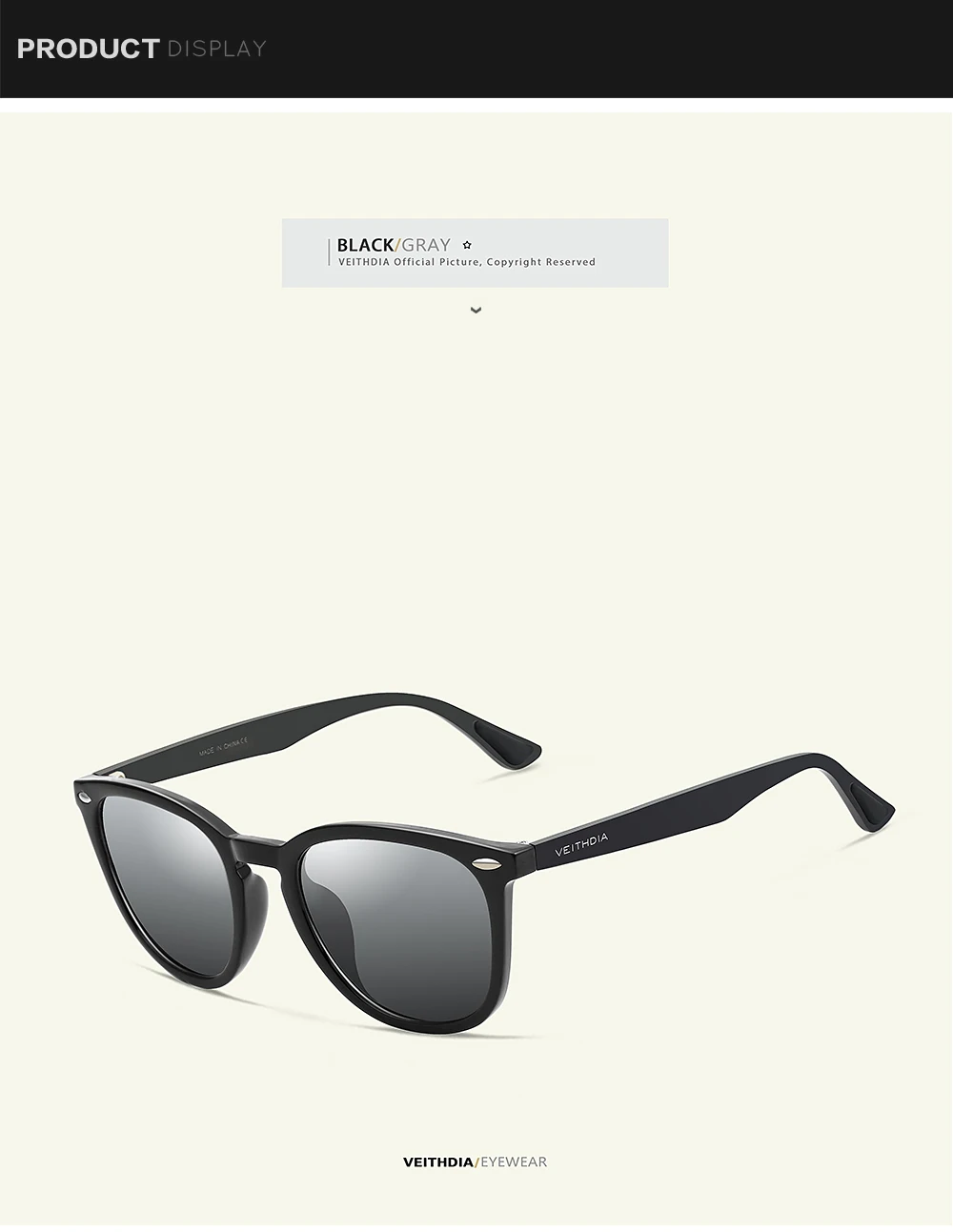VEITHDIA Marke Sonnenbrille Aluminium + TR90 männer Photochrome Spiegel Sonnenbrille Brillen Vintage Outdoor Brillen Für Frauen 6116 – Detail 15