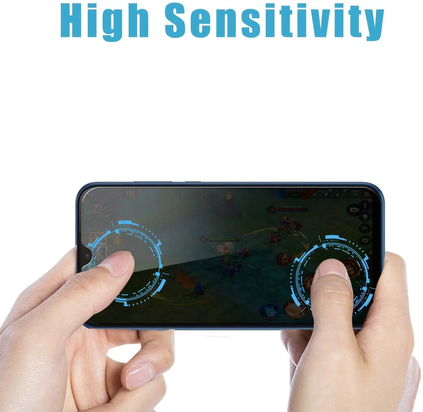 [2 Pac]Privacy Filter Tempered Glass Film AntiSpy Shield Screen Protector for Motorola Moto G9 Play/ G9 Power/E7 Plus image 2