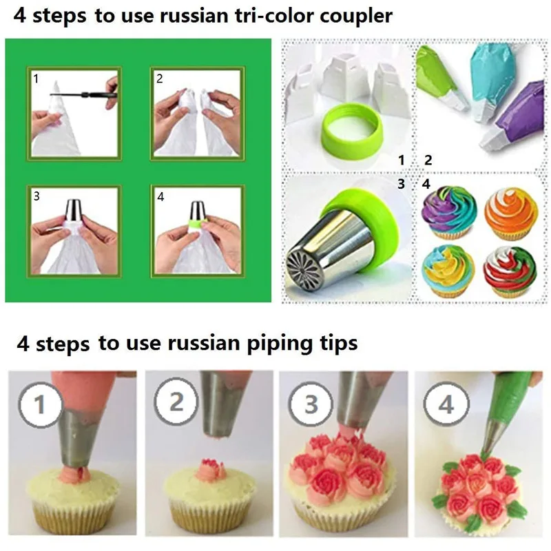 145 Pcs/Set Russian Piping Cream Flower Nozzles Cake Decorating Tools Pastry Bag Tips Kitchen DIY For Bakery Accessories