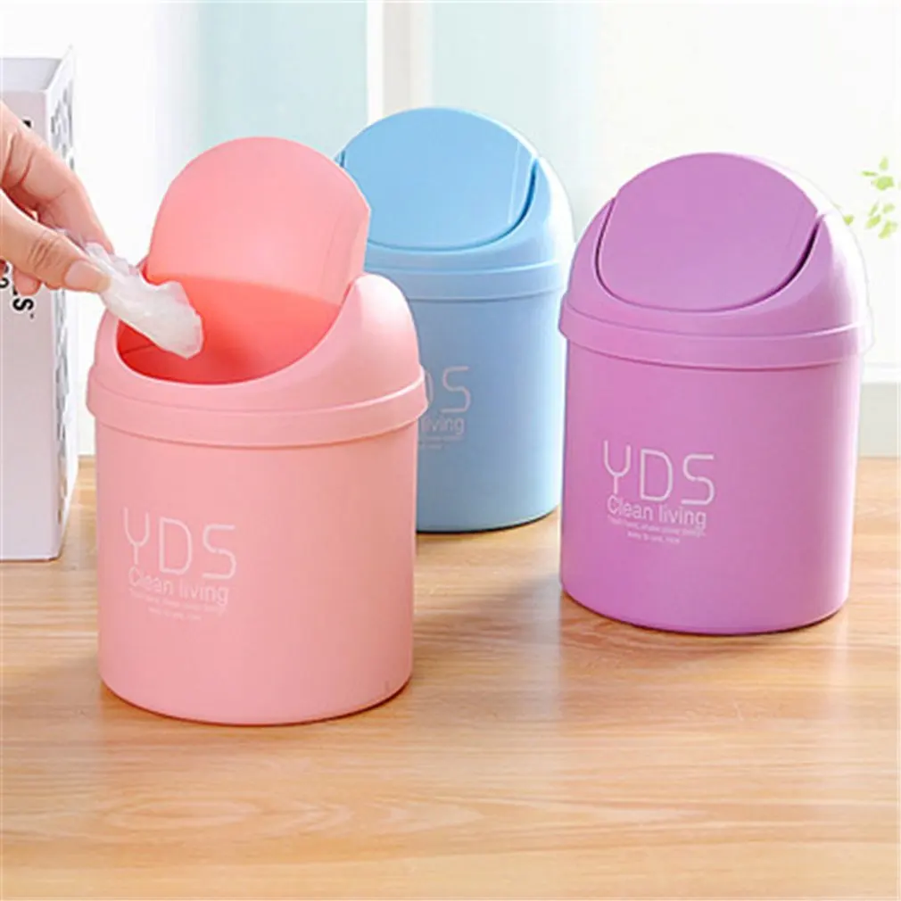 Creative Mini Desktop Trash Can Home Kitchen Desk With Lid Trash Can Living Room Debris Storage Cleaning Bucket