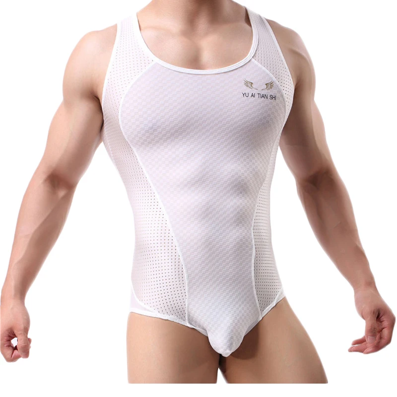 

Undershirts Male Breathable Bodysuit Men Bodybuilding Undershirts Male Slim Body Shaper Fitness Wrestling Singlets Shirts