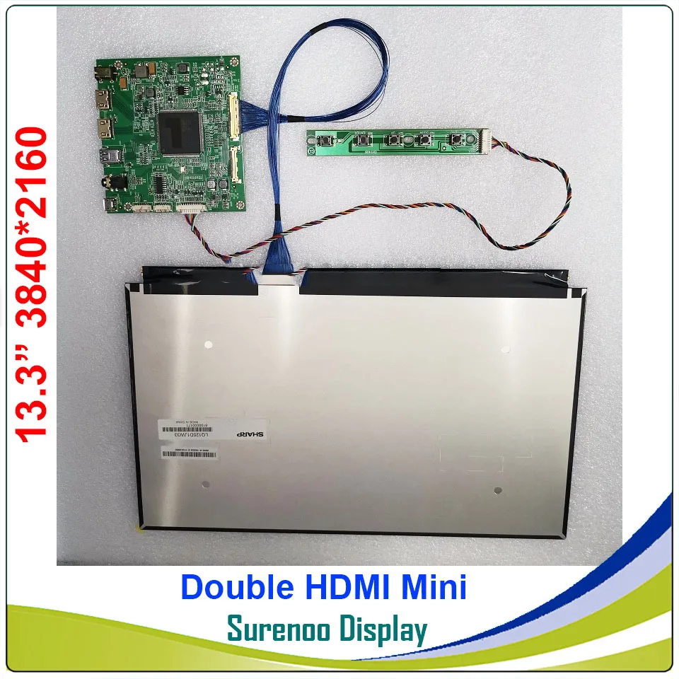 13.3" Inch 3840X2160 4K HDMI-Compatible LCD Module Monitor Screen Display Panel Type_C for Windows & Android Cable Projection