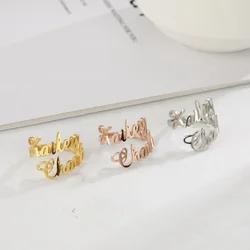 Cazador Stackable Multiple Name Custom Ring for Women Stainless Steel Personalized Rings for Couple Mother's Day Jewelry Gift