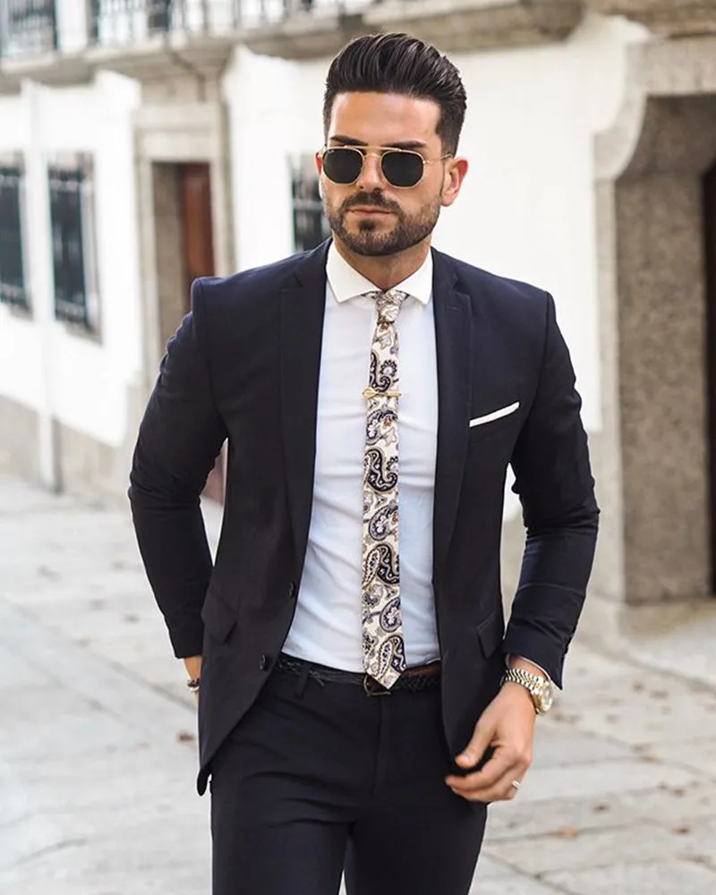 Ternos masculinos da moda, smoking para casamento com dois botões, terno formal, padrinho de casamento, feito sob encomenda, conjunto de 2 peças, jaqueta e calça 2020