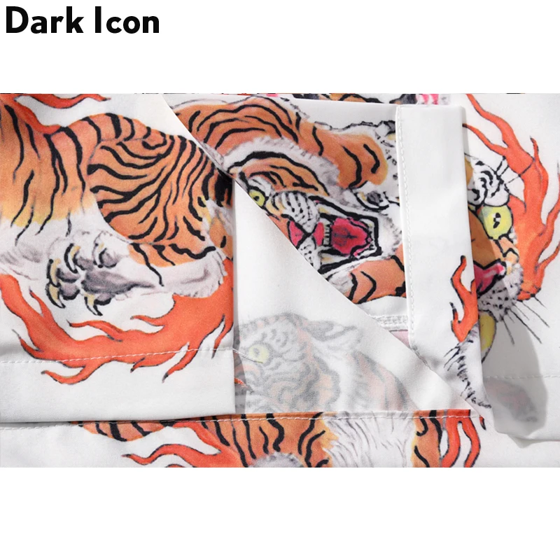 Dark Icon Tiger Full Print Hip Hop Shirt Men Women 2024 Summer Streetwear Men\'s Shirt Casual Shirts for Men