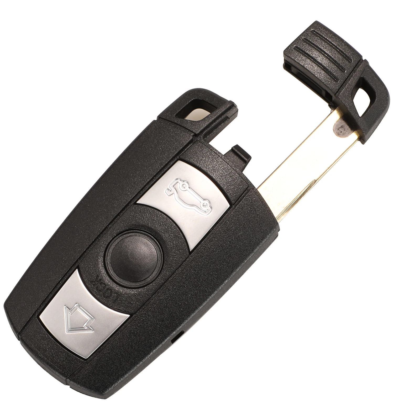 Jingyuqin Remote Car Key Case Shell For BMW 1 3 5 6 7 E Series E60 E90 E91 E92 X6 3 Buttons Replacement no/have Battery Holder