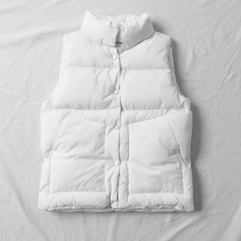 Gilet en coton en duvet pour femme, Slim, court, grande taille, vêtements d'extérieur, nouvelle collection automne hiver