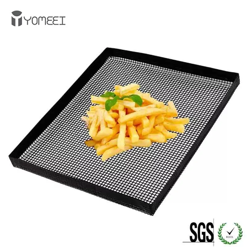 YOMEEI 1Pcs Non-stick Coating Baking Tray Mat Food Basket Roaster Rack Oven Baking Mesh Tray Heat Resistant Baking Tools