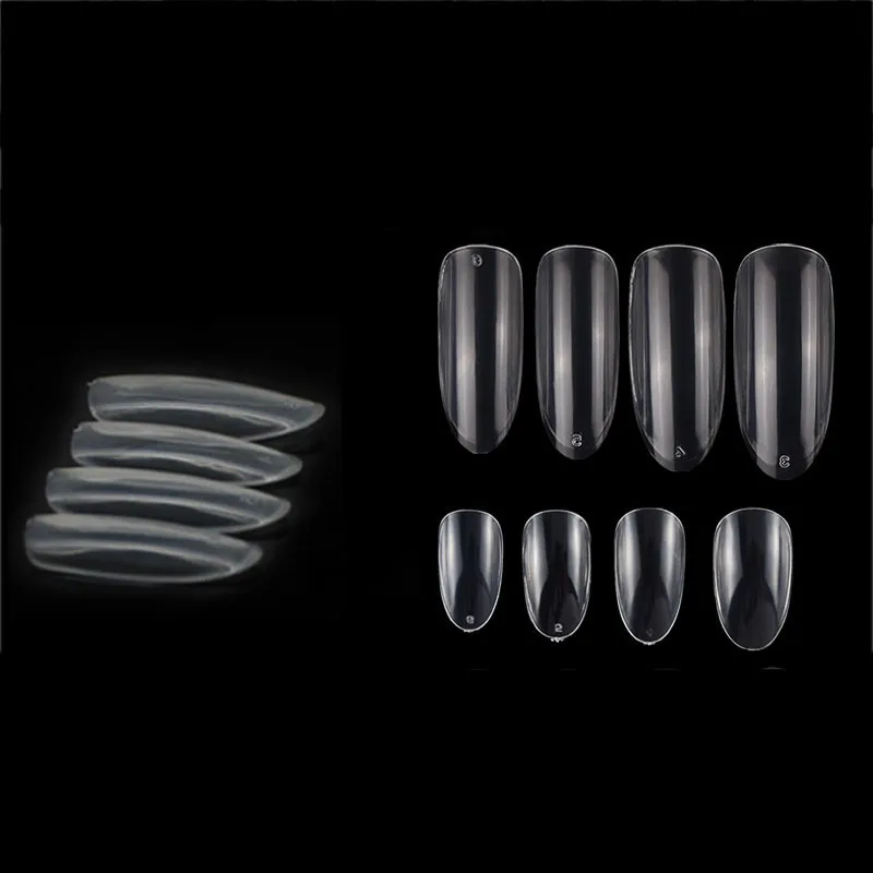 New 50pcs Professional Fake Nails Press on Long Ballerina Acrylic Clear False Nails Art Tips Extension Manicure Tool