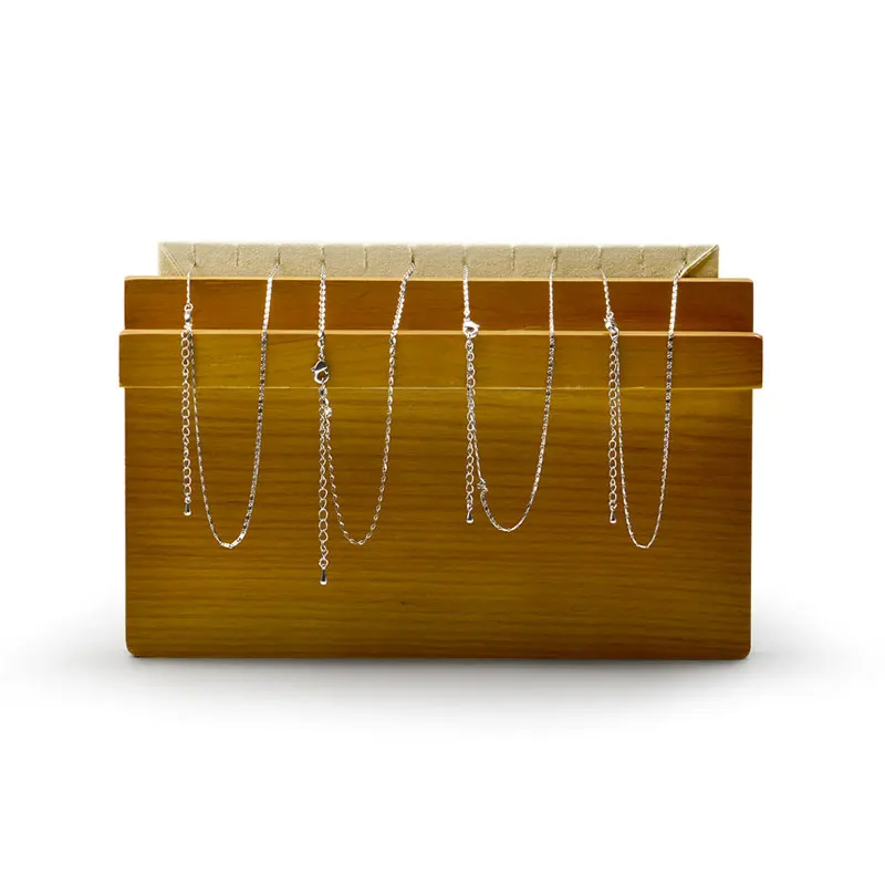 Oirlv New Product Wood Bevel 12 Slotted Plate Bracelet Necklace Display Stand Three-Dimensional Style Counter Display Props