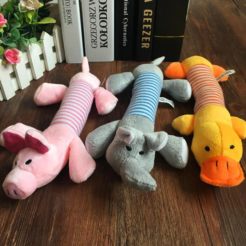 Pet Toy Dog Cat Funny Squeaky Toys Sounding Duck Pig Elephant Plush Toys Animal Model Dog Chew Toys Pet Products 25cm