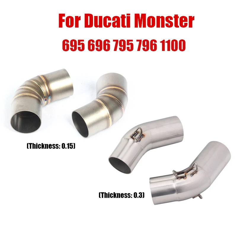 For Ducati Monster 695 696 795 796 1100 Exhaust System Pipe Middle Mid Tube Connect Link Section Slip On Motorcycle Escape