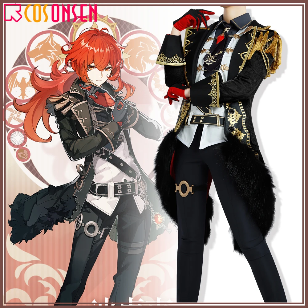 Genshin Impact Diluc Cosplay Costume Noble Outfit Diluc Ragnvindr Cosplay COSPLAYONSEN Custom Made