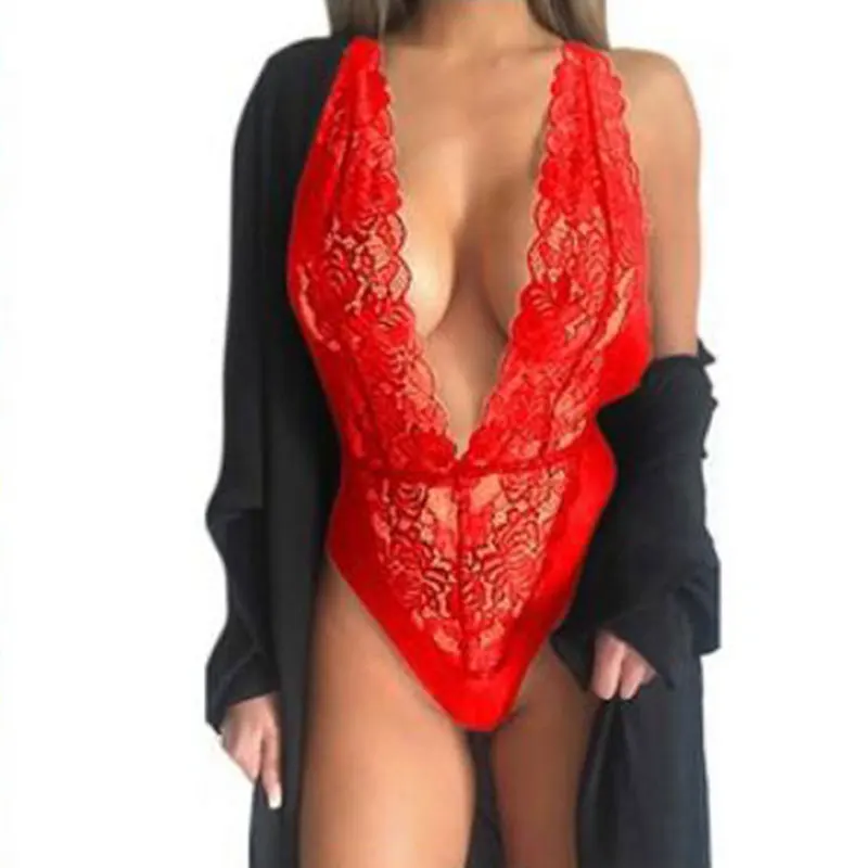 

Lingerie Erotic Hot Lace Body Suit One Piece Perspective Lenceria Sleepwear Temptation Nightgown Catsuit S1525