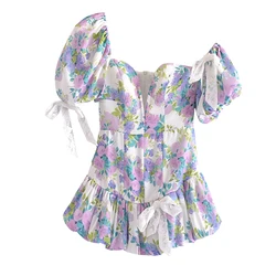 Yenkye vestido feminino assimétrico com manga bufante, mini vestido sexy para festa, elegante e chique de verão
