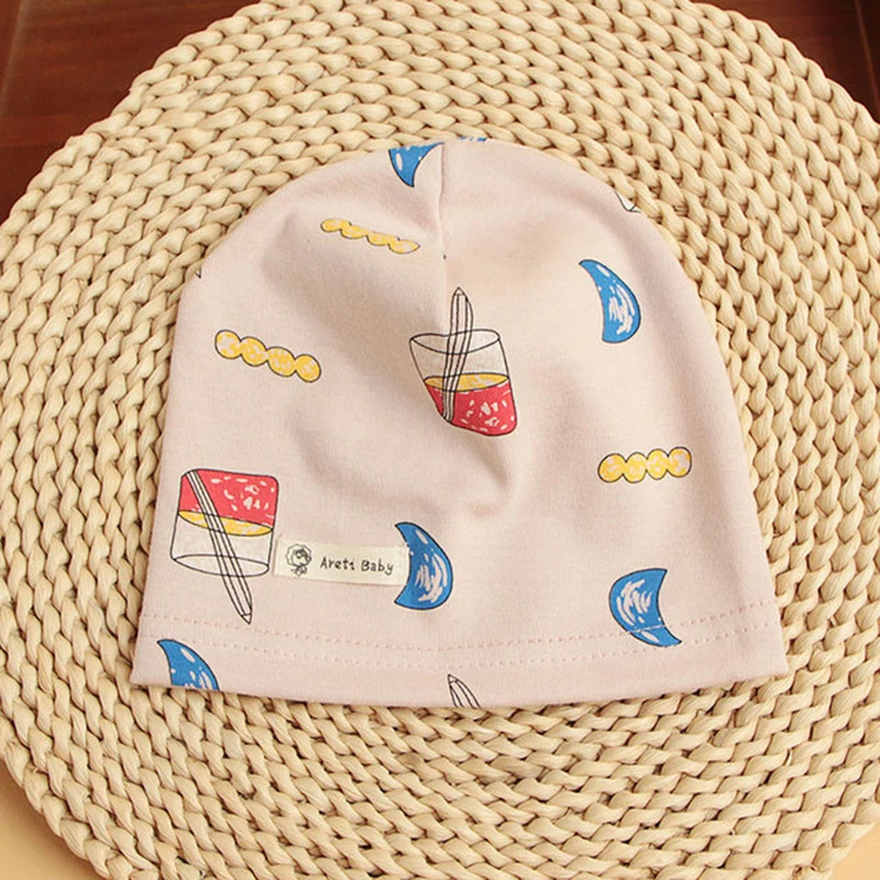 Spring Autumn Thin Baby Hat Beanie Children Girls Cartoon Animals Print Cotton Hats Newborn Kids Caps Baby Boy Beanies Bonnet