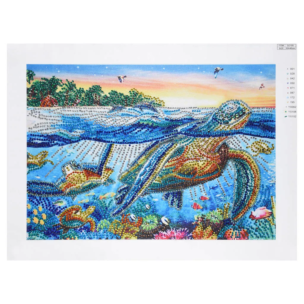 Special Shaped Diamond Painting Animal Tortoise In The Sea Scenery of Rhinestones Diamond Embroidery Cross Stitch Home Decor