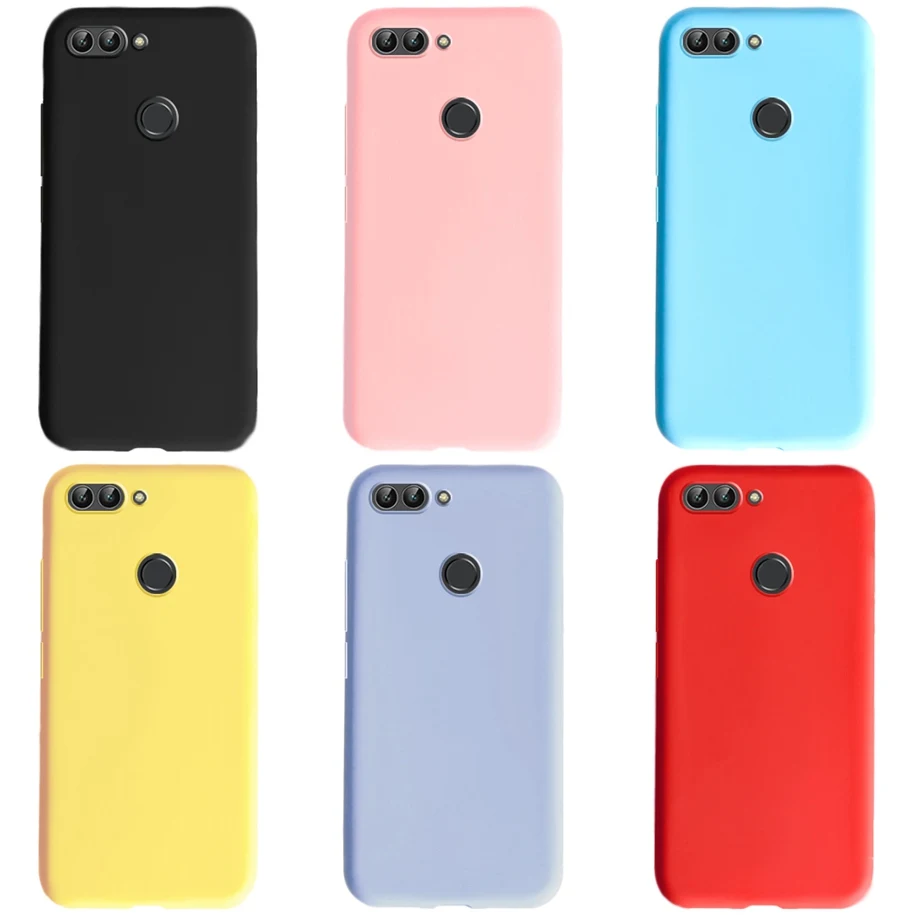 For Huawei P Smart Case Silicone Plain Color Cute Phone Cover For Fundas Huawei P Smart 2018 2017 PSmart FIG-LX1 Cases 5.65 inch