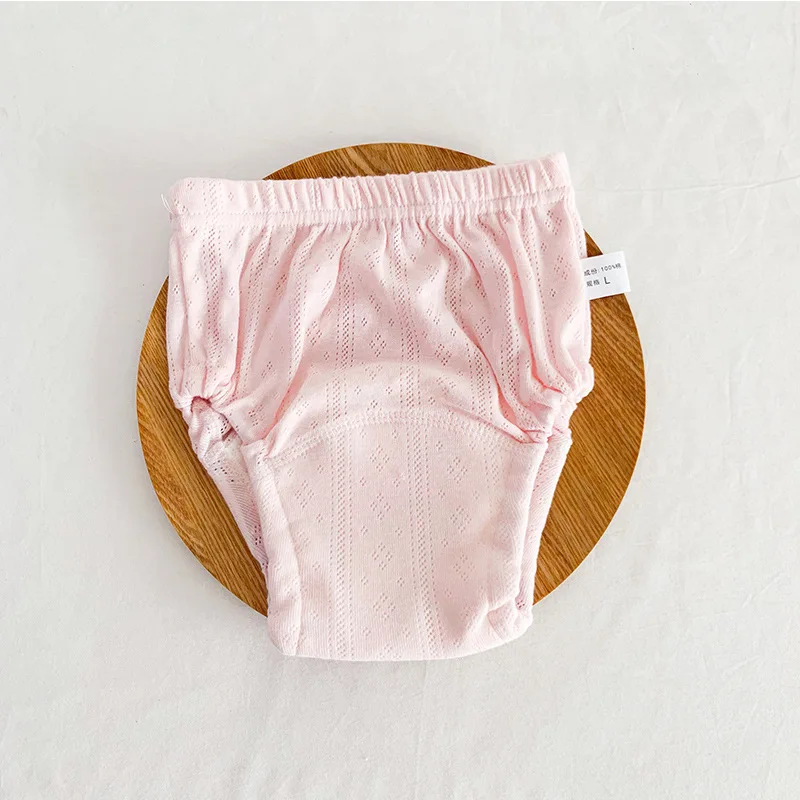 1Pc Baby Training Pants Summer Leakproof Washable Waterproof Cotton Infant Toddler Diapers Hollow Out Breathable 6 Layers Crotch