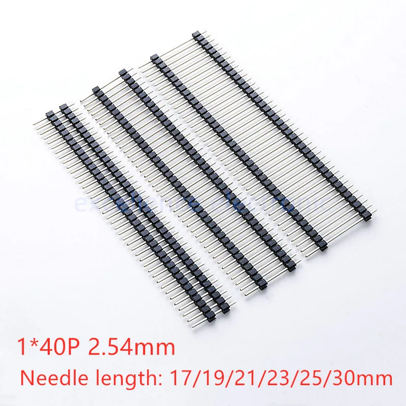5 sztuk 2.54mm głowica pinowa prosta igła 1x40p długości 15/17/19/21/23/25/30mm przekładka jeden rząd podwójnej plastikowej miedzi