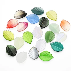 20Pcs 17x24mm Glass Leaf Beads Crystal Pendants Leaves Shape Multi Gradient Color For Jewelry Making Earrings DIY Accessories
