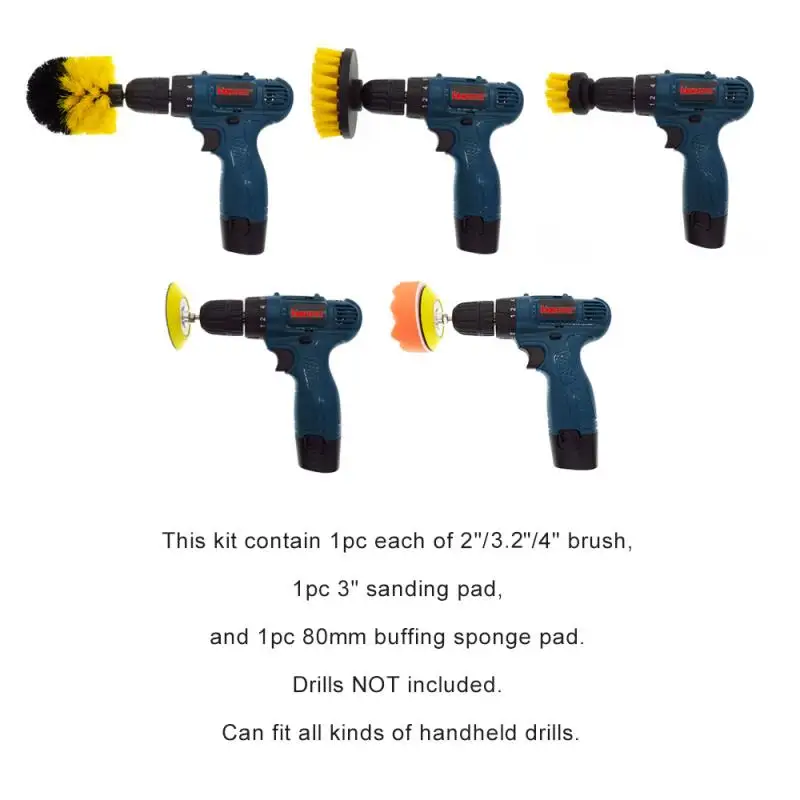 13 개/대 전기 드릴 브러시 키트 라운드 청소 브러시 카펫 유리 자동차 타이어 나일론 브러쉬 청소 브러시 수세미