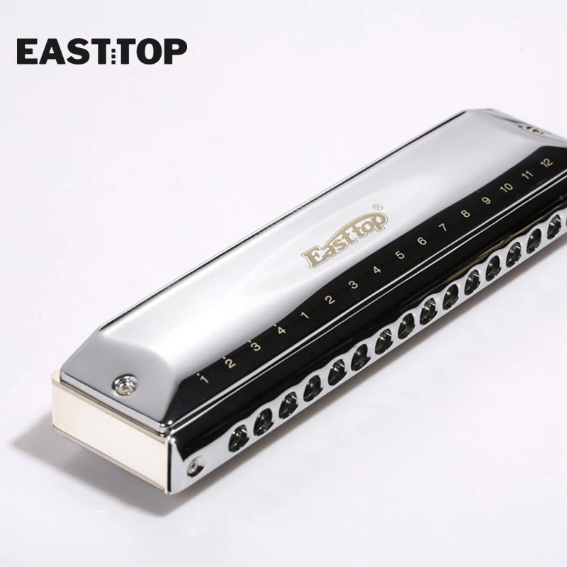 T16-64C EASTTOP 16 hole chromatic harmonica professional performance with brass comb For Adults, Beginners, Professionals and St