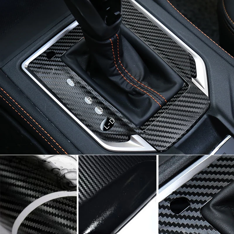 Car Carbon Fiber Central Control Shift Panel Decor Stickers Auto Interior Accessories For Subaru XV Crosstrek GT 2018-2021