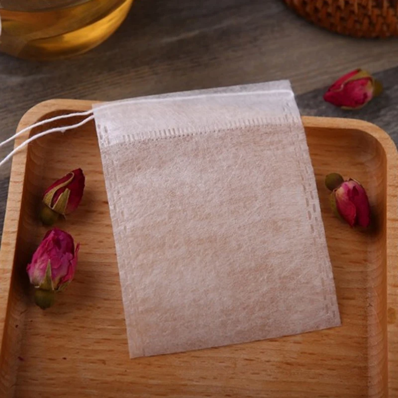 1000Pcs/Lot New Pla Biodegraded Tea Bag Filters Ultrasonic Corn Fiber Cords Tea Bags Coffee Filter 6X8Cm