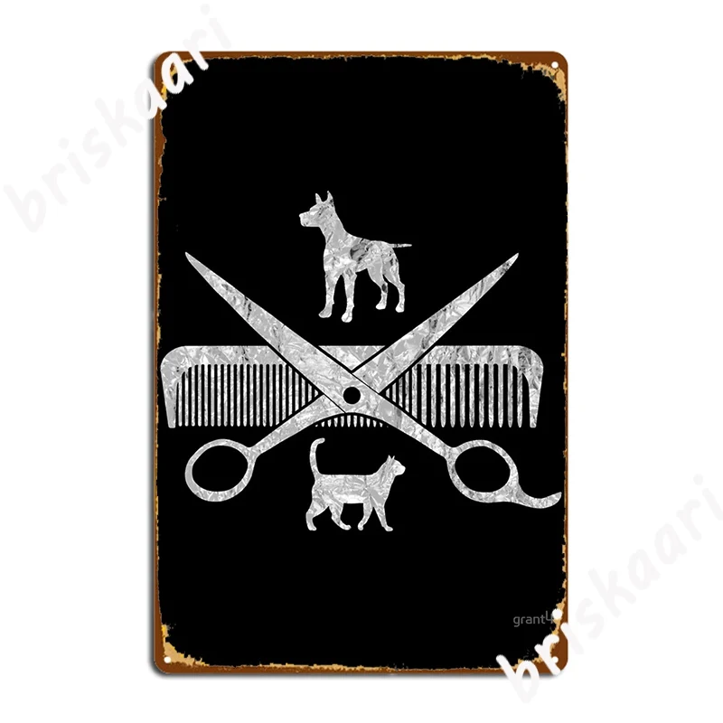 Grooming Tools Pet Groomer Graphic Dog Groomer Dad Gifts Metal Sign Wall pub Plates Classic Club Bar Tin sign Poster