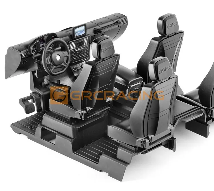 Black Abs Interior For Traxxas Trx6 Trx-6 6x6 G63 Trx-4 G500 Cockpit Seat Instrument Panel Steering Wheel Foot Pedals Interior