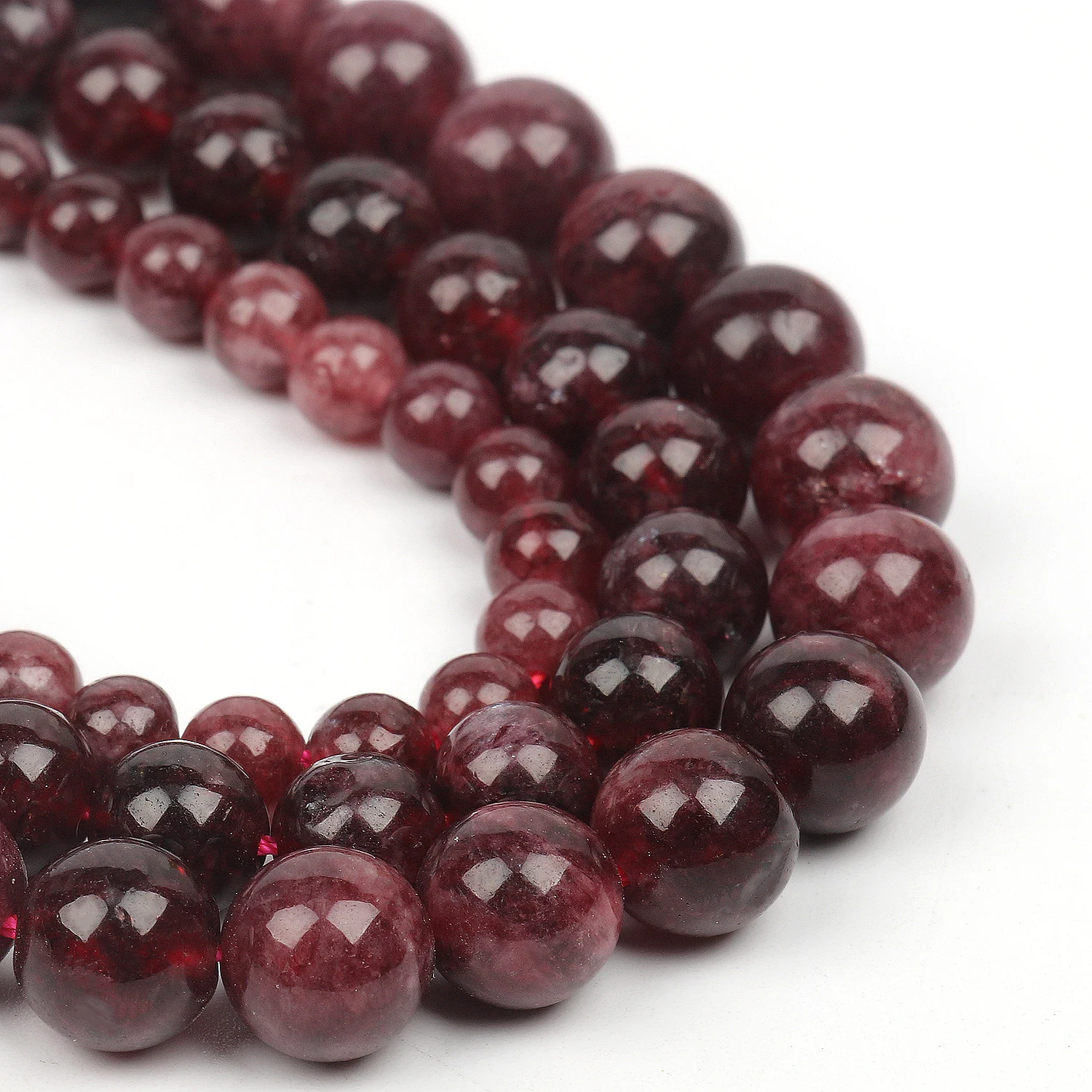 Natural Garnet Beads Round Loose Spacer Beads for DIY Jewelry Making Bracelet Necklace 15 inches 6 8 10  mm Wholesale