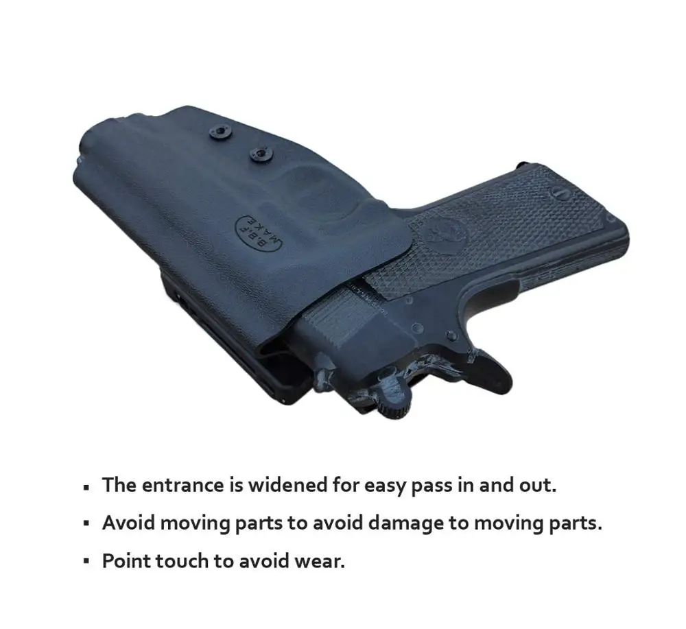 BBF Make OWB KYDEX Holster Fit: Colt Commander 1911 .45 9mm 4.25 / 4.5 Inch PT 1911 Gun Holster Belt Outside Carry Pistol Case