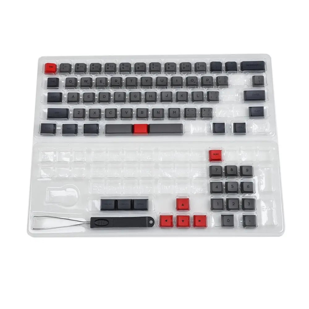 YMDK Dye Sub PBT Top Print 61 64 73 Keys Light Black Gray Red Pink White Similar To  XDA Profile Keycap Set For GK73 GK73S