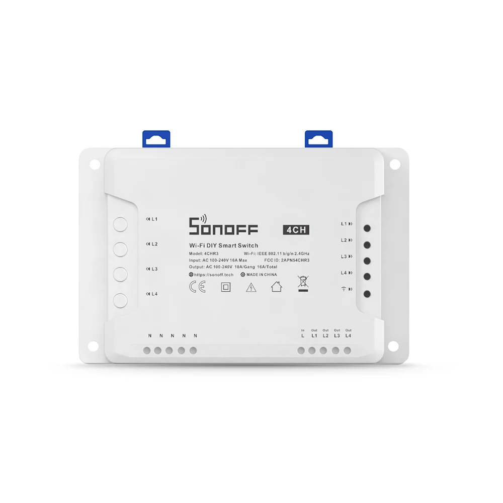 SONOFF-Módulo de relé de Control remoto inalámbrico Itead, 4 canales, R3, Wifi, temporizador de luz, Automatización del hogar inteligente