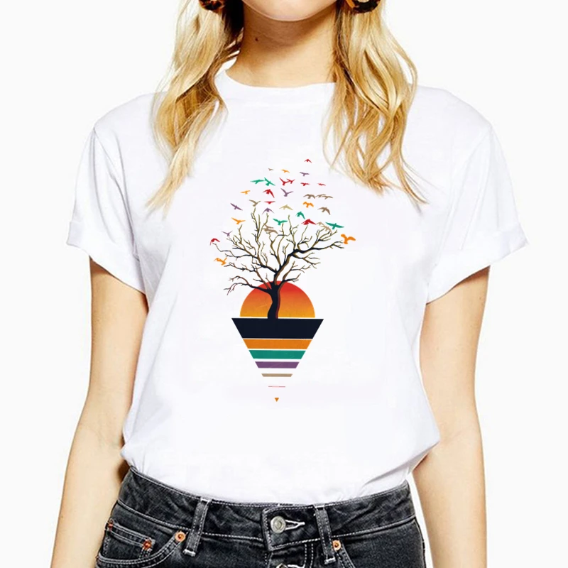 

Harajuku Short Sleeve O-Neck Top for Women, Casual T-Shirt, Creative Print, Hipster Tumblr, Plus Size