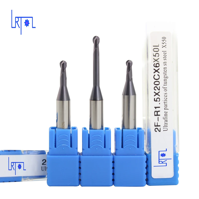 

HRC60 2Flutes R1.5 R2 R2.5 R3*6*50mm long neck ball nose carbide milling cutter,end mill CNC machine groove cutter drill bits