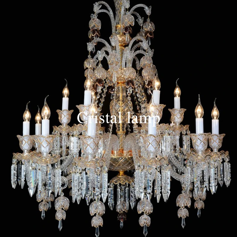 French Style Luxury Crystal Chandelier Candle Decorative Lighting Creative Glass Pendant Light For Living Room