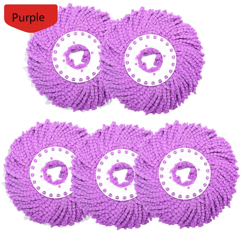 5pcs/lot Household Sponge Fiber Mop Head Refill Replacement Home Cleaning Tool Microfiber Floor Mop Head 360 Spin Cleaning Pad