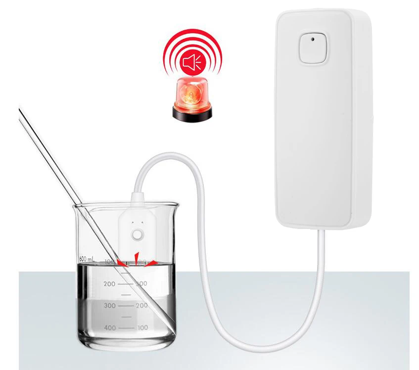 Wofea-Détecteur de fuite d\'eau Wifi, alarme sonore 80dB, capteur de bruit, fonctionne avec Tuyasmart Smartlife, batterie faible