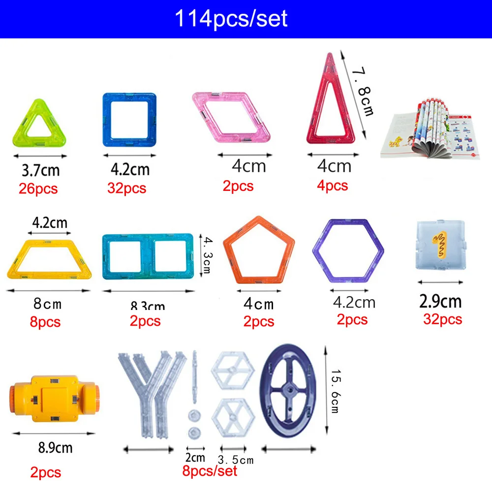 114 sztuk Mini magnetyczne klocki Model klocki plastikowe układanki magnetyczne cegły edukacyjne zabawki dla dzieci