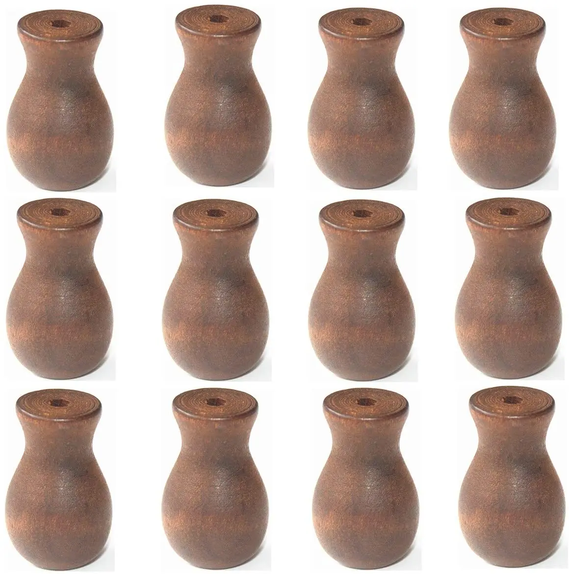 

12pcs Brown Wood Tassel for Window Blinds White Cord Knobs Wooden Hanging Ball Pulls for Curtain Craft