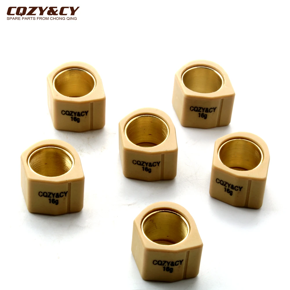 6PC Racing Quality Roller Weights 25x20mm 16grams For Kymco X Citing i ABS 400cc 2013-2015 Scooter