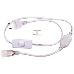 1pc 6mm 12mm 15mm On / Off Switch EU Plug Power Adapter for 220V 240V 2835 3014 5630 5730 LED Strip