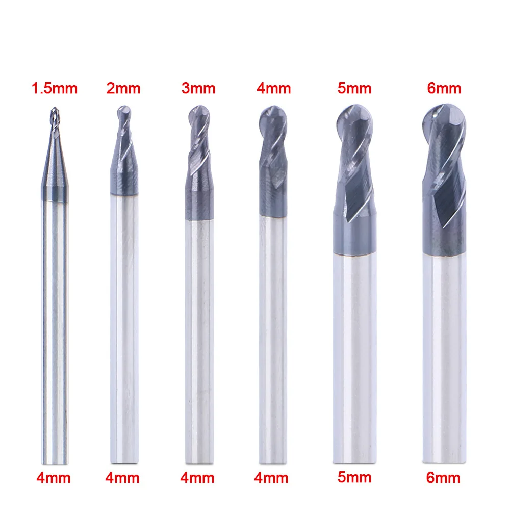 

50mm Milling Cutter Alloy Coating Tungsten Steel Tool Cnc Maching HRC45 Ball Nose Endmills Top Milling CutterMachine Endmill