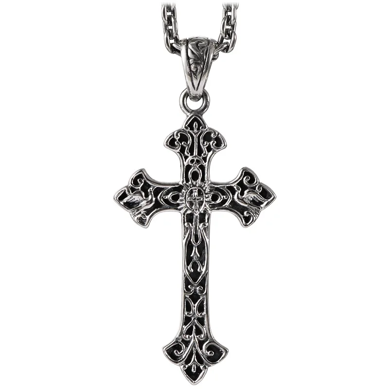 Imagem -06 - Sterling Silver Cross Pingentes para Homens e Mulheres Nova Moda Videira Eterna Totem Jesus Amuleto Jóias Bocai-s925